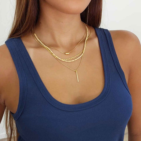 שרשרת זהב ארבע שכבות / סטייל