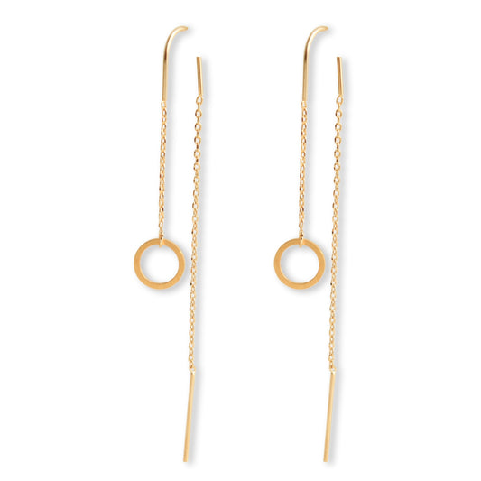 עגילים תלויים בציפוי זהב