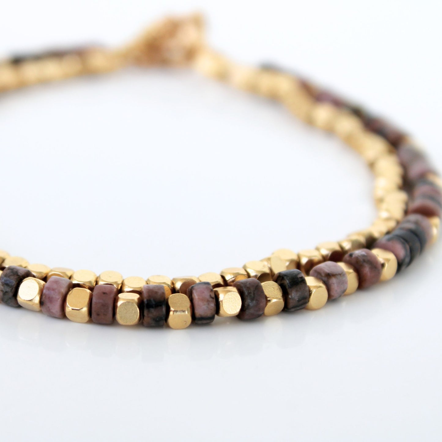 סט צמידי רגל חום וזהב