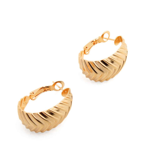 עגילי חישוק אובלים טקסטורה