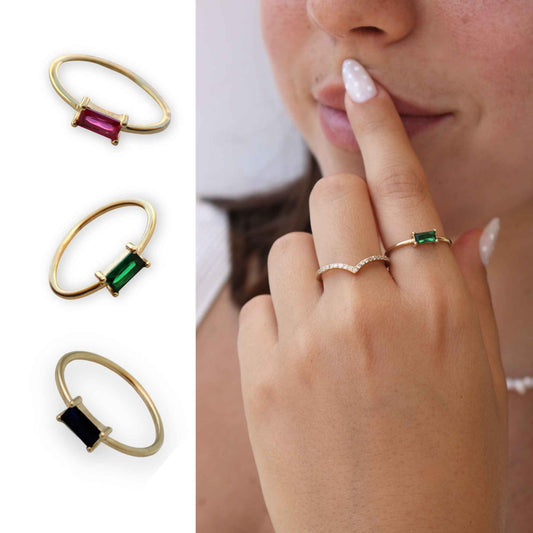 טבעת באגט מינימליסטי מגולדפילד