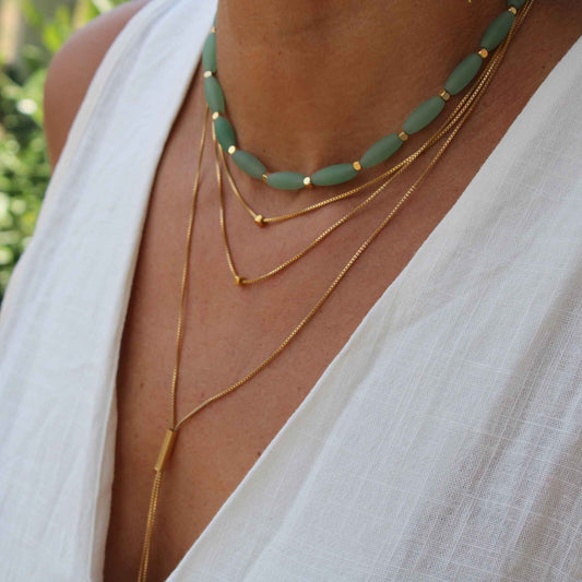 שרשרת נטע / אוונטורין ירוק