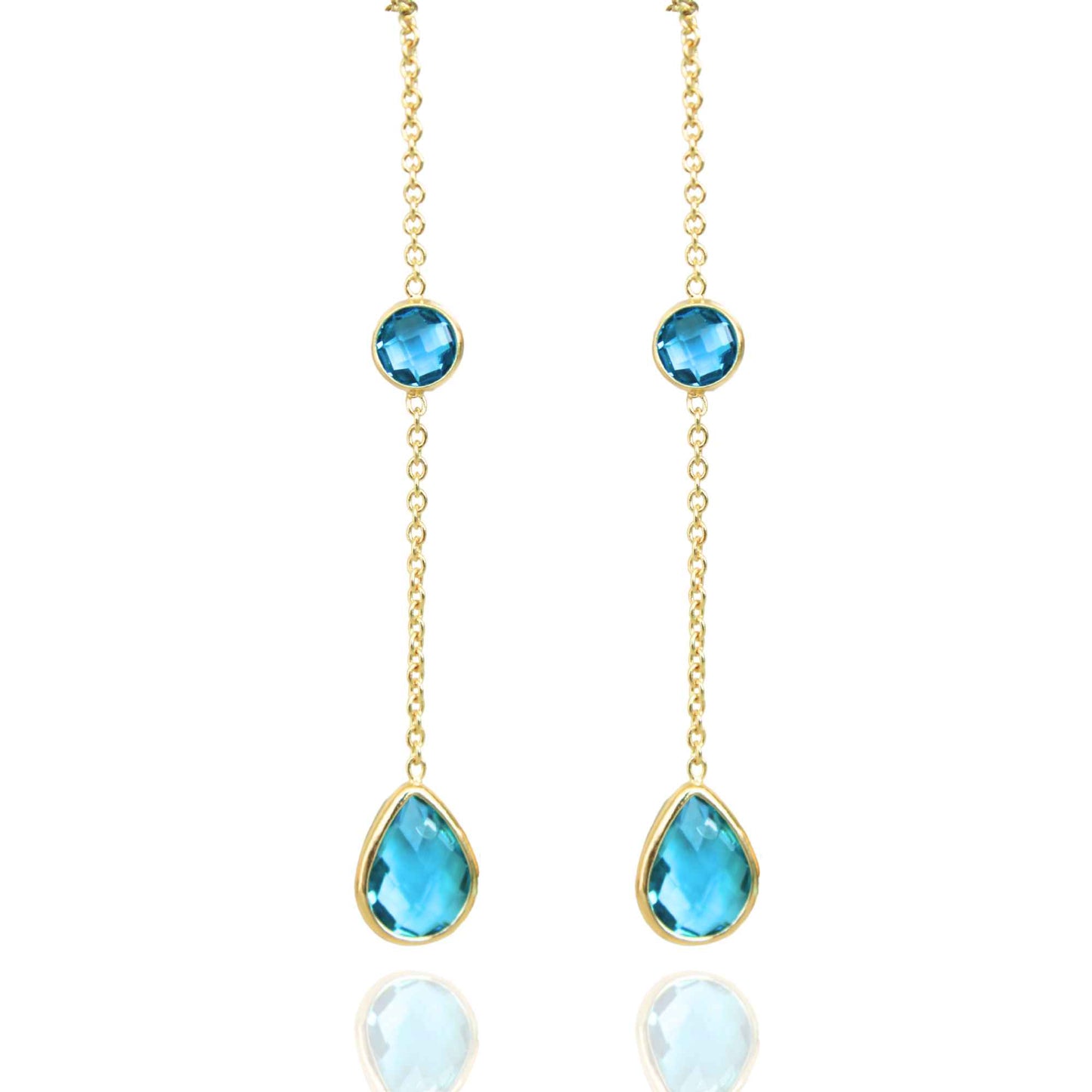 עגיל טיפה בצבע תכלת