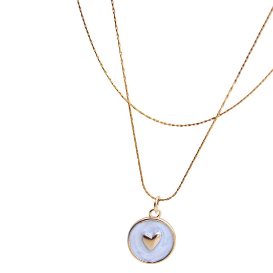 שרשרת שכבות תליון לב קטן /  ליבי עגול