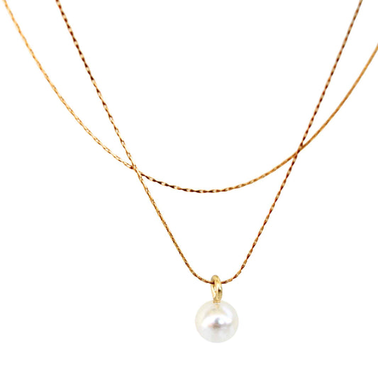 סט שתי שרשראות עם תליון פנינה