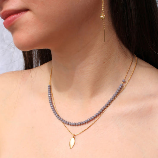 שרשרת עלה זהב כפולה