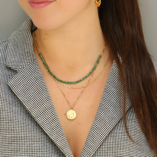 שרשרת שלוש שכבות עם תליון מטבע