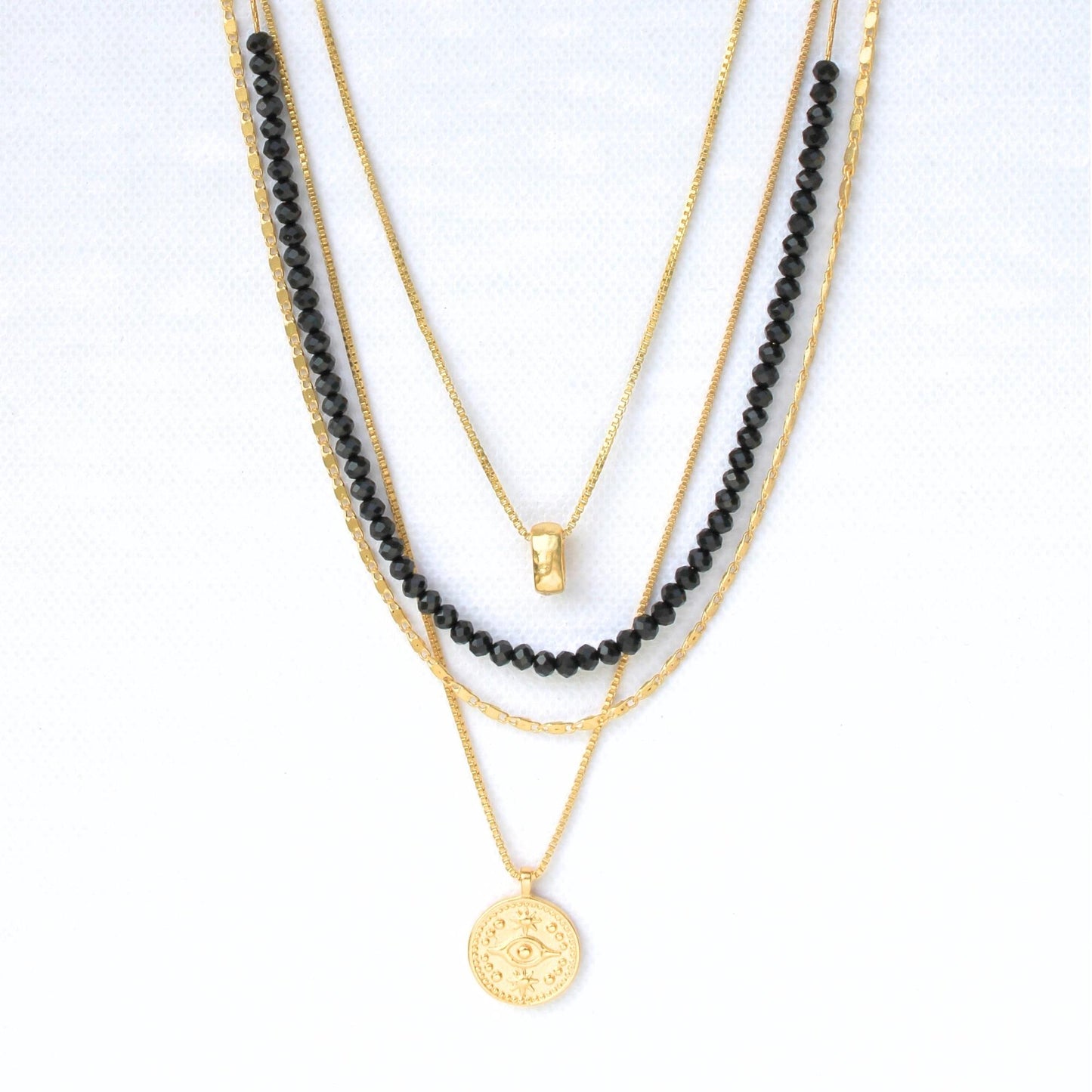 שרשרת שכבות עם תליון מטבע / שארלוט