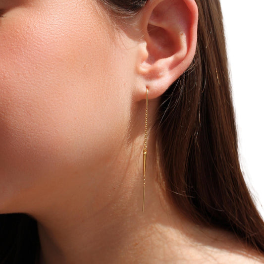 עגיל תלוי זהב דוקרן