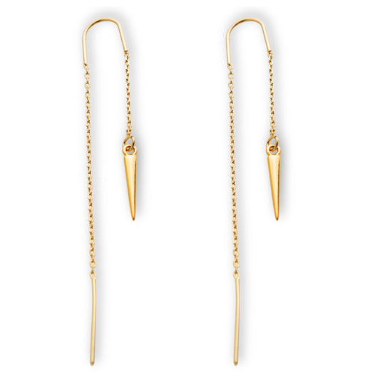 עגיל תלוי בציפוי זהב עם דוקרן