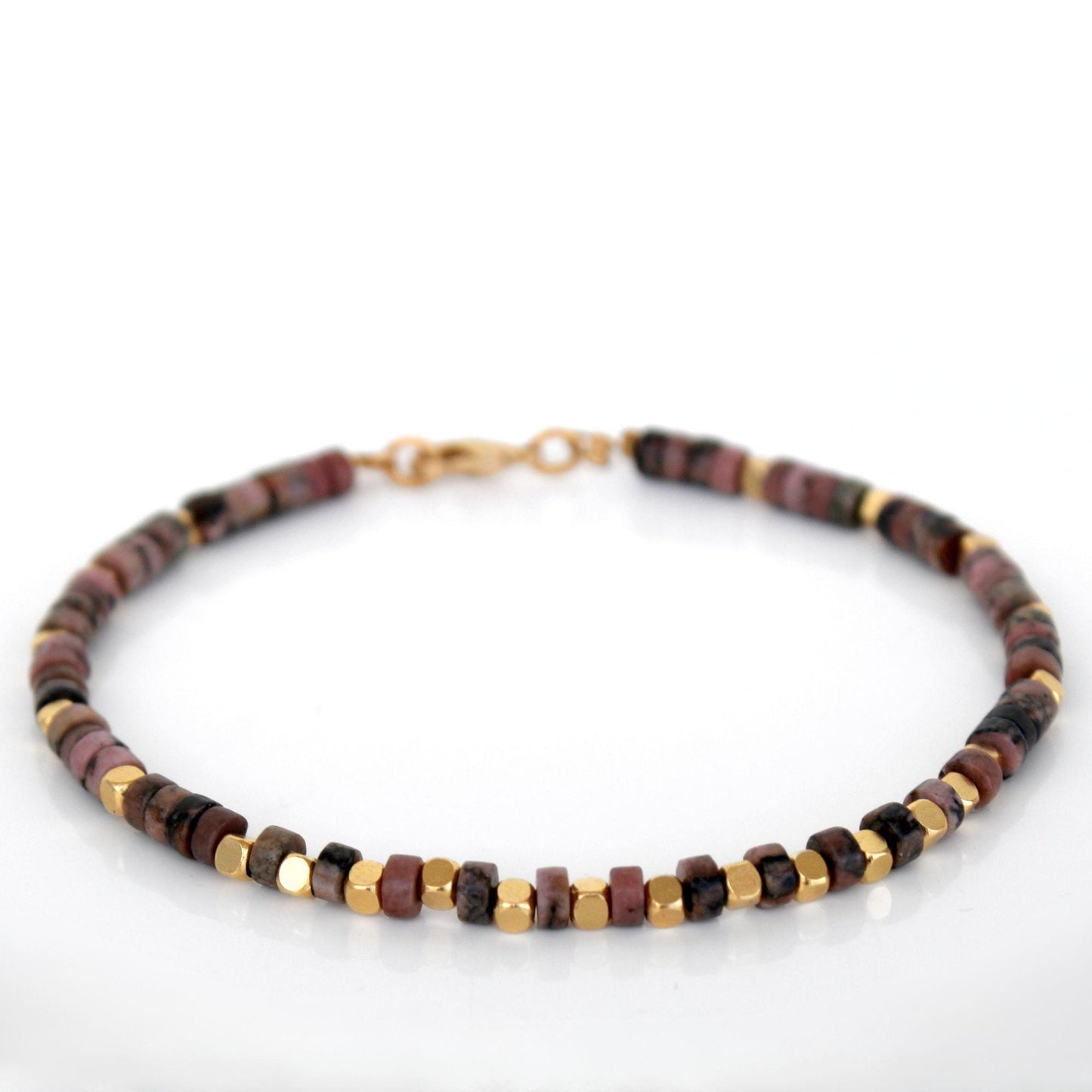 צמיד רגל אבנים וזהב