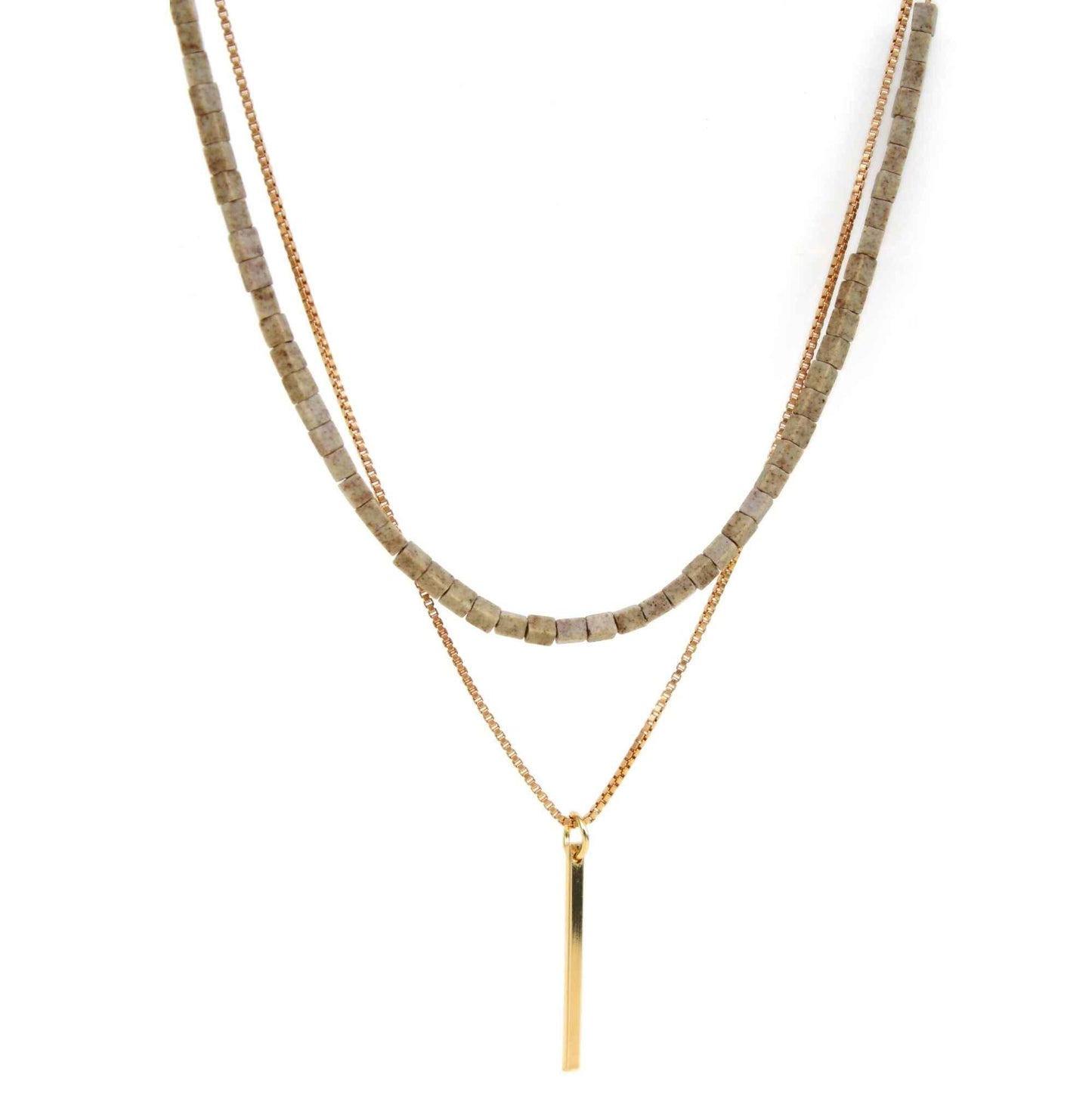 שרשרת בר מוט זהב בשכבות
