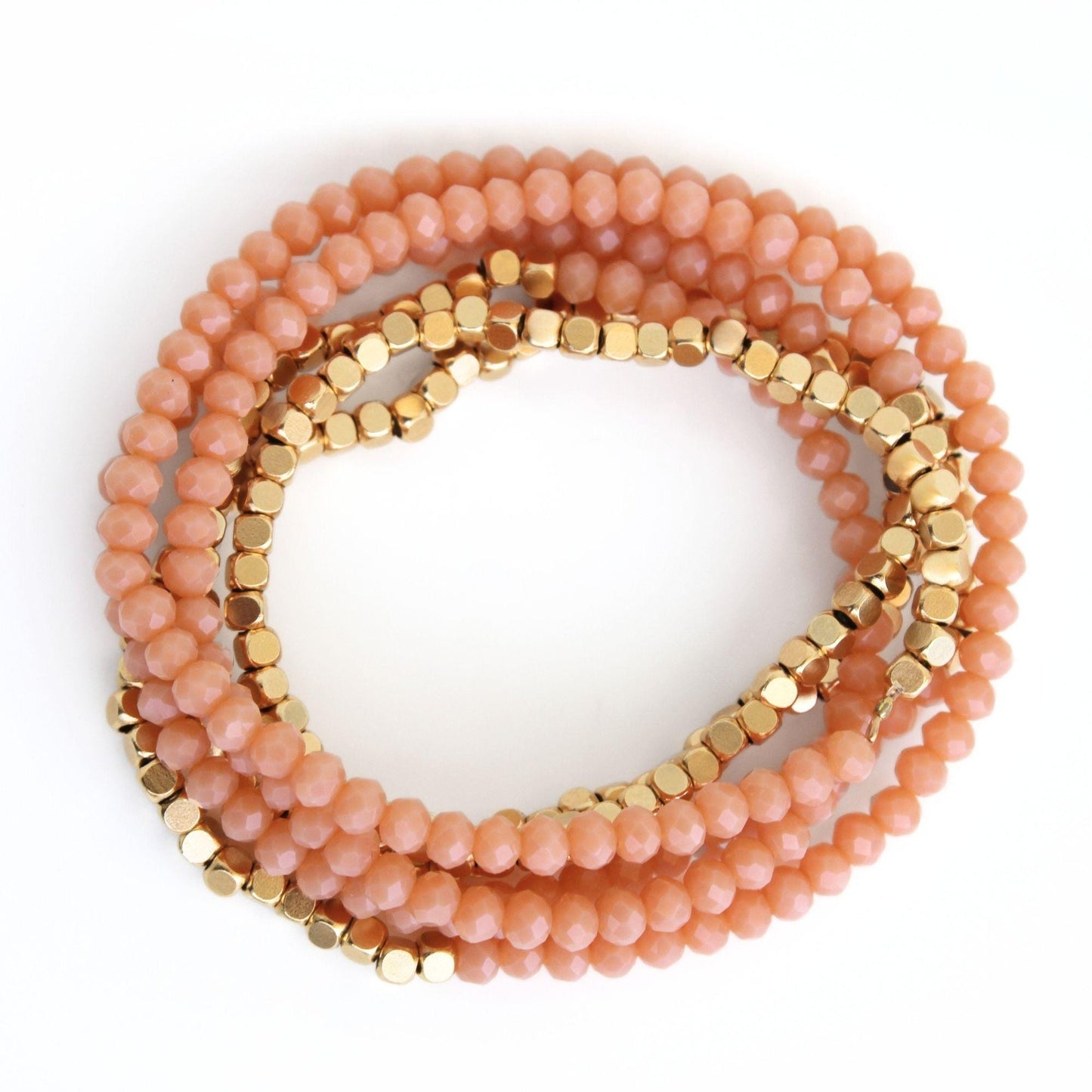 צמיד מעוצב אפרסק וזהב