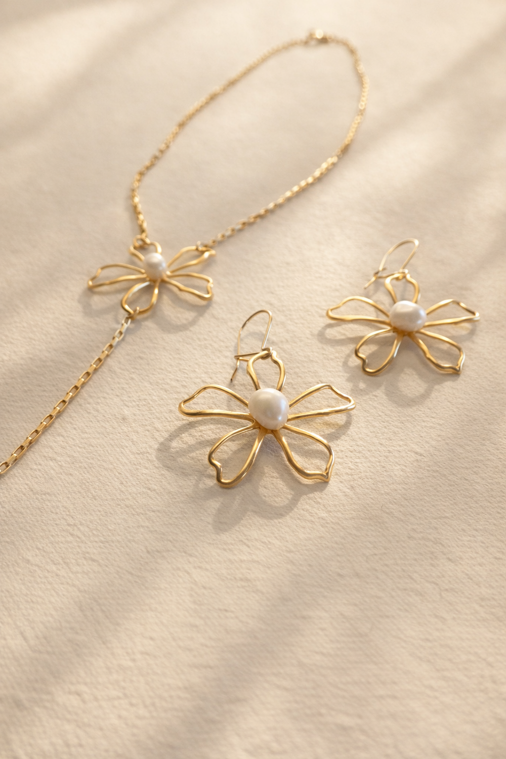 עגיל פרח פנינה