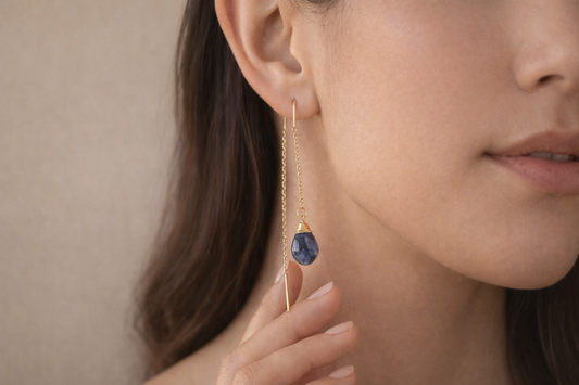 עגיל תלוי אבן לפיס