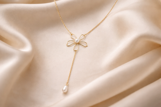 שרשרת פרח פנינה