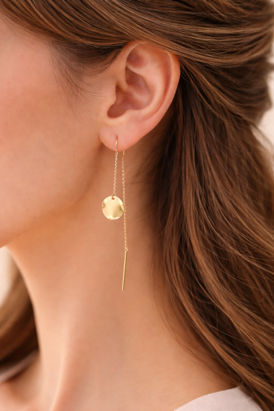 עגילים תלויים עיגול אסימטרי