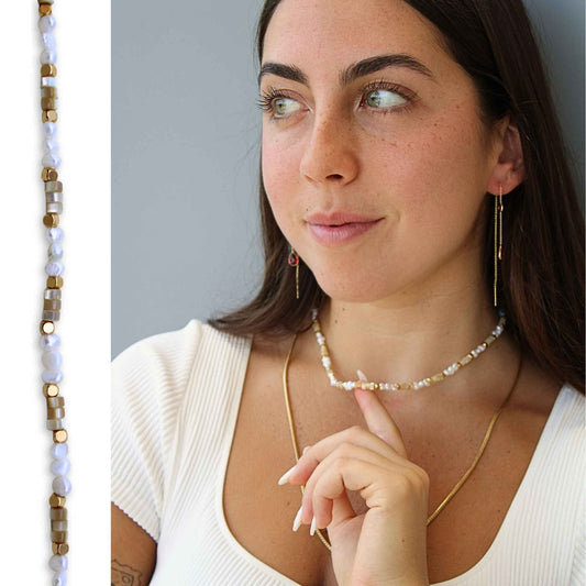 שרשרת איה - פנינים וחרוזי צדף