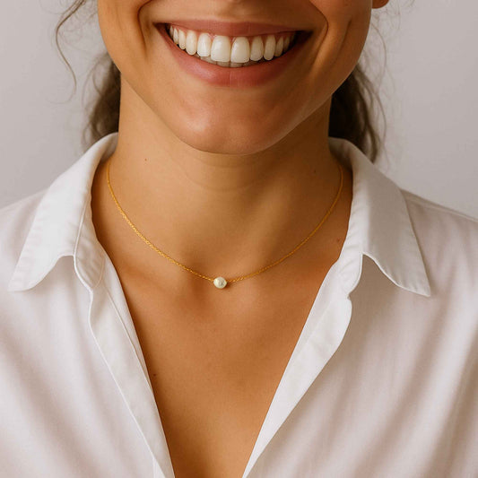 שרשרת פנינה שטוחה