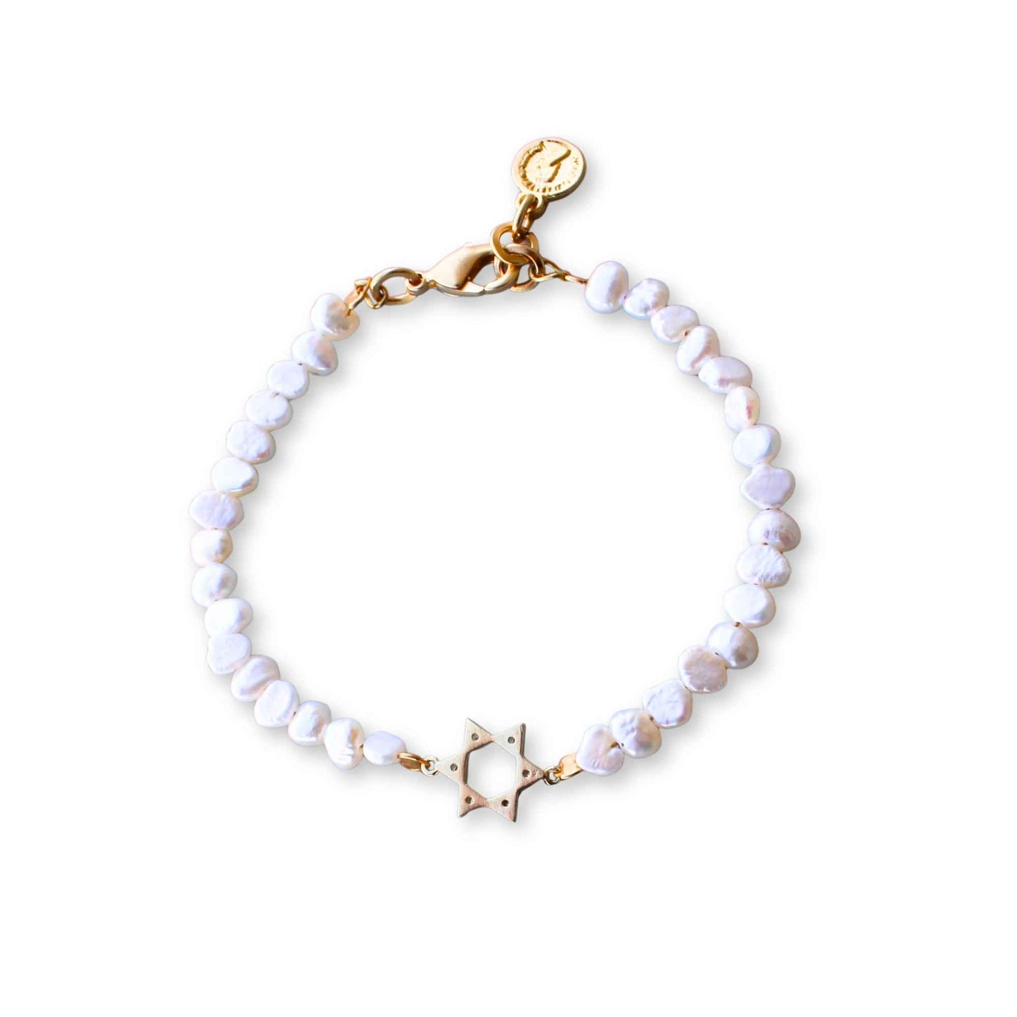 צמיד פנינים עם מגן דוד