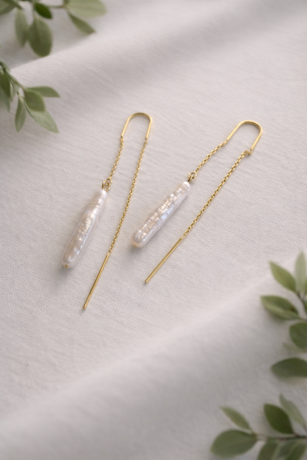 עגיל תלוי פנינה ארוכה