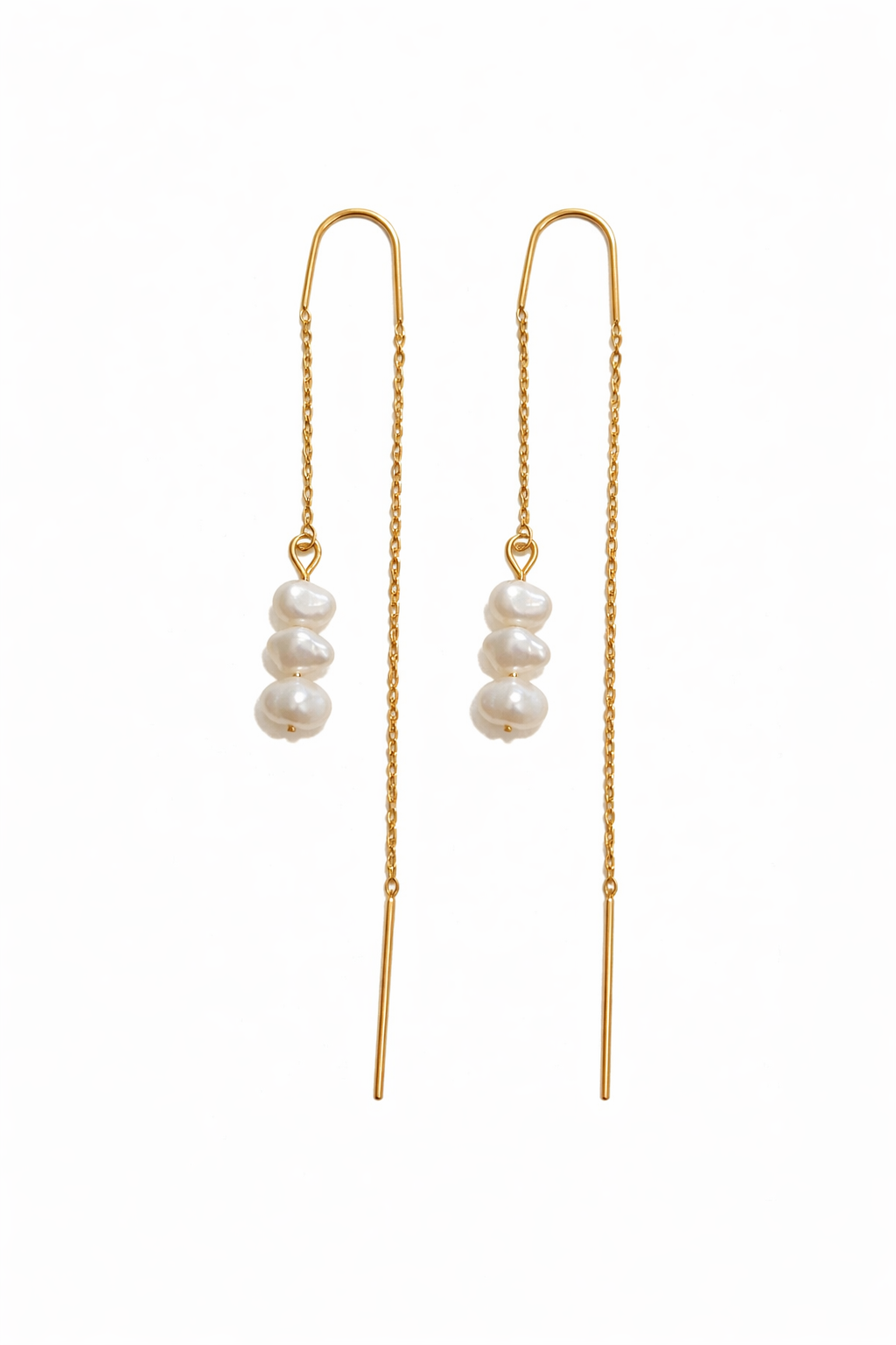 עגיל תלוי פנינים קטנות