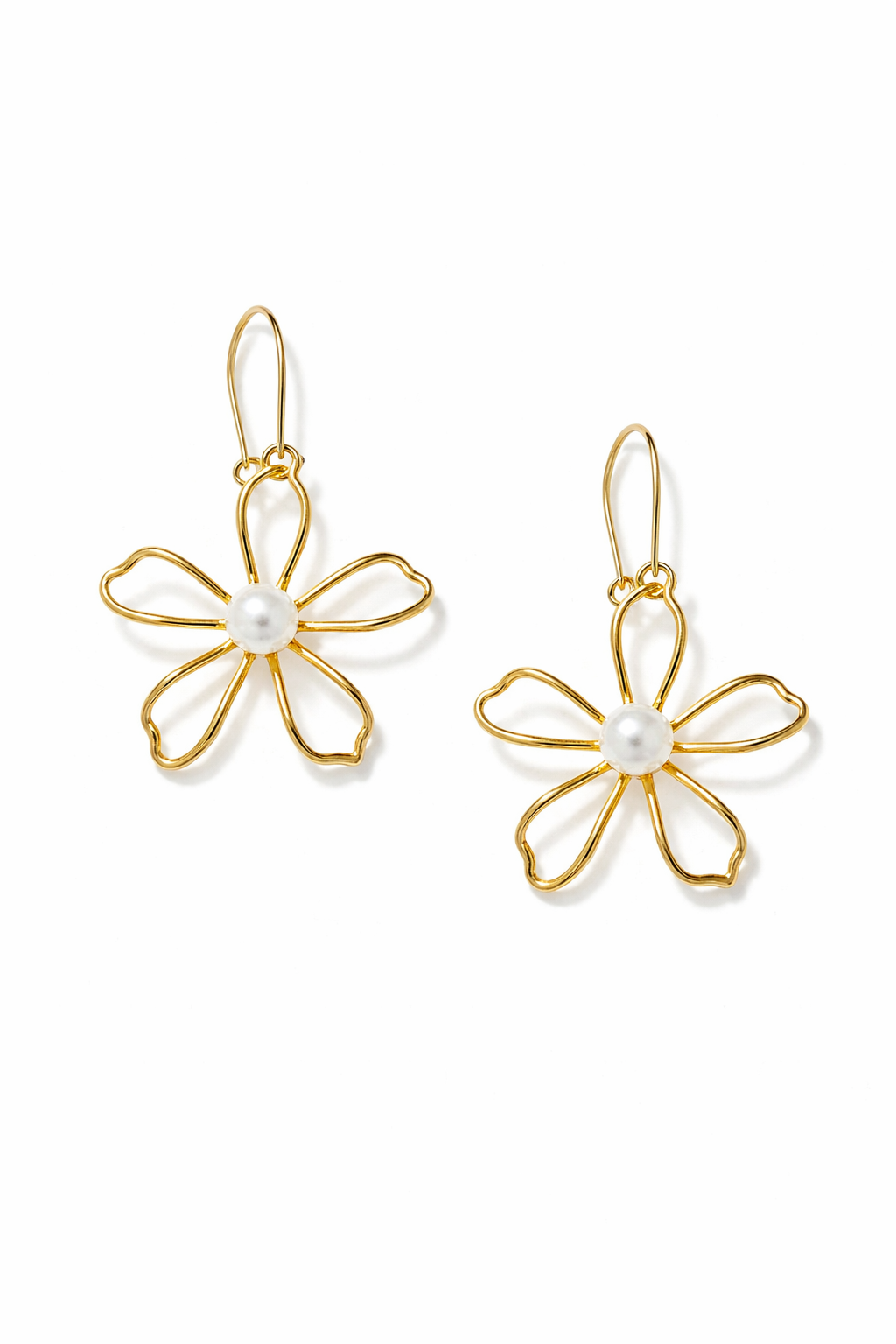 עגיל פרח פנינה