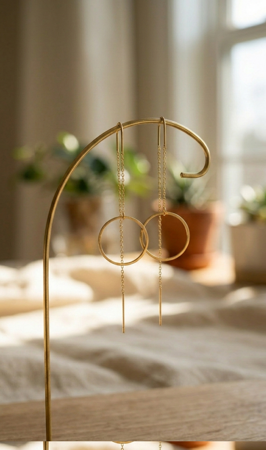 עגילים תלויים עיגול חלול